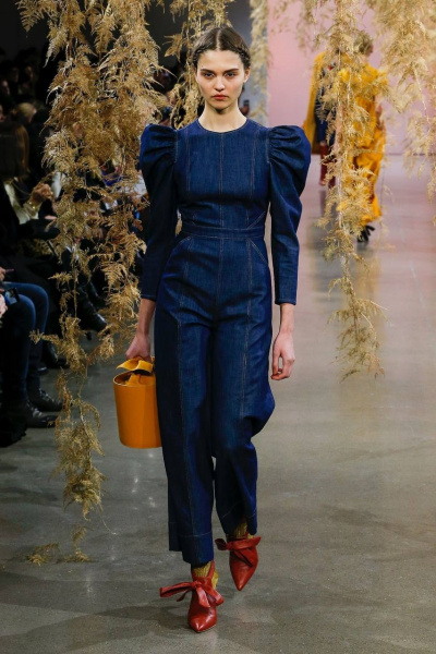 Деним сток GUCCI, лен с хлопком в синем оттенке