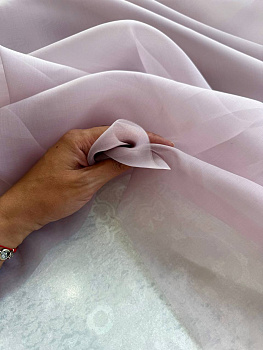 Шелковая органза ALTA MODA в розово-лиловом дымчатом оттенке